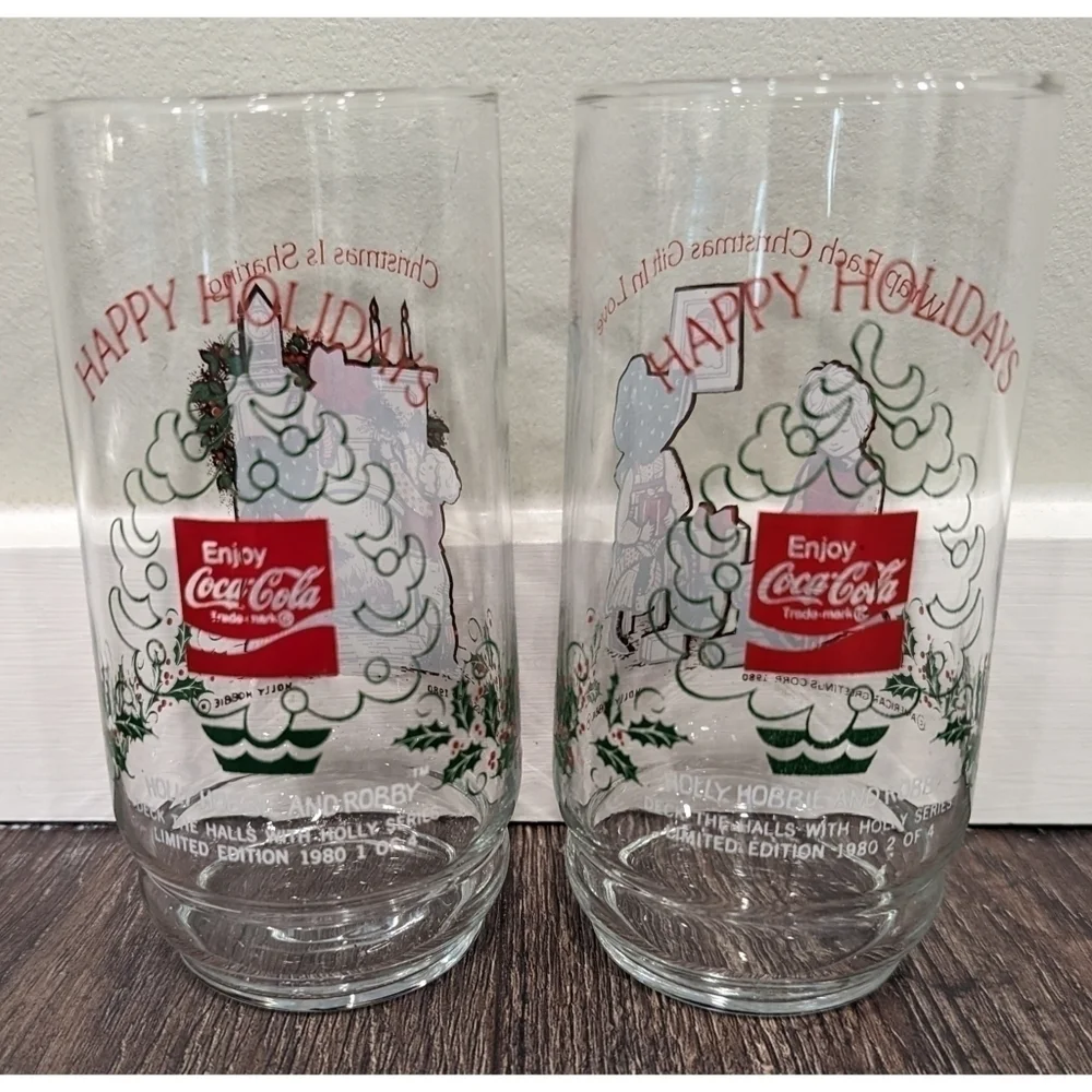 Vintage 1980 Holly Hobbie Coca Cola Christmas Deck the Halls Set
